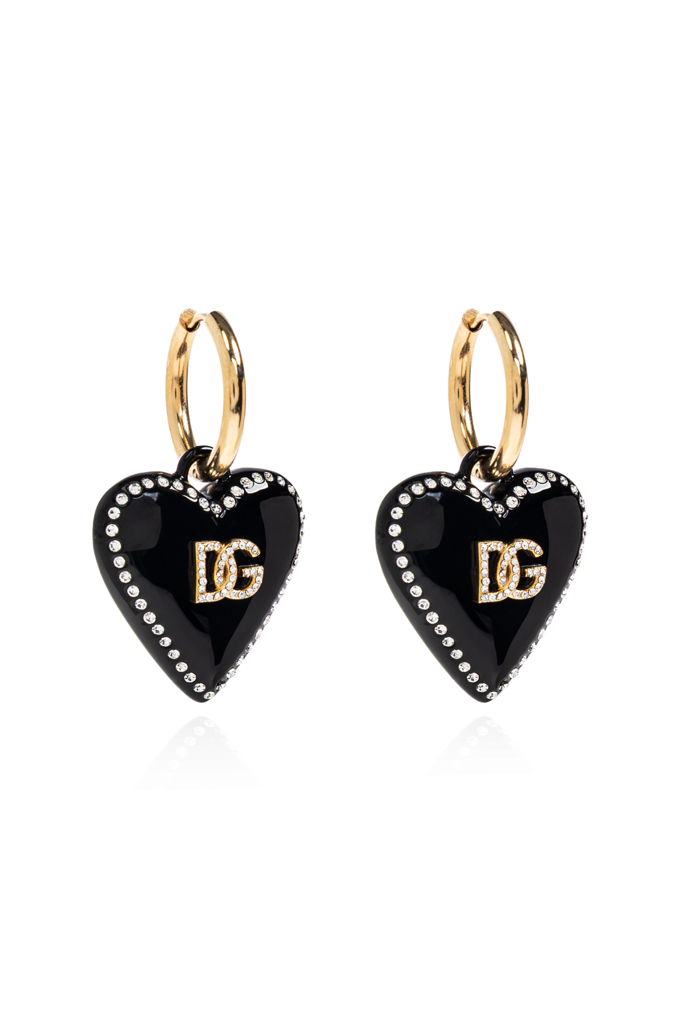【送料&関税込】Dolce & Gabbana Heart Earrings With Dg L Dolce and Gabbana Clip-on drop earrings with decorative